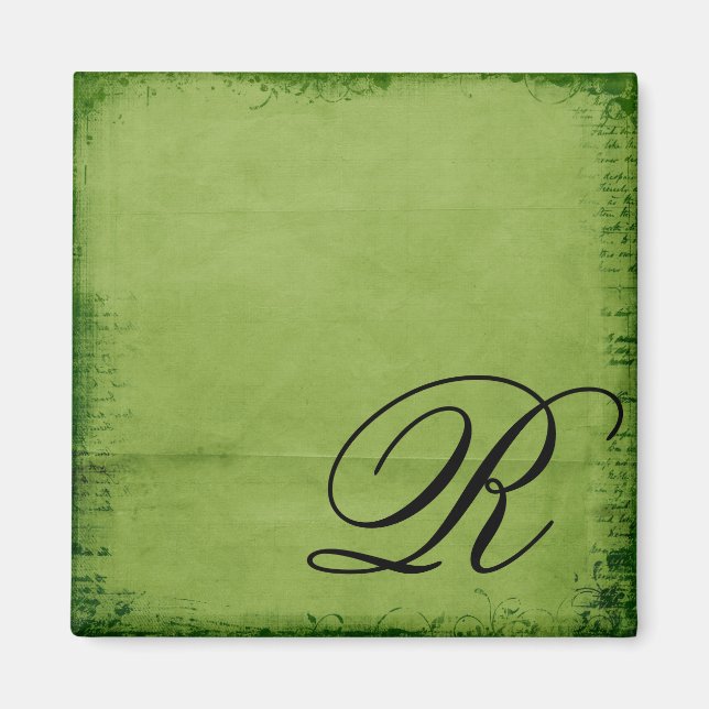 Mit Monogramm-grün Magnet (Vorne)