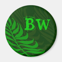Mit Monogramm grüne Fern-Blätter