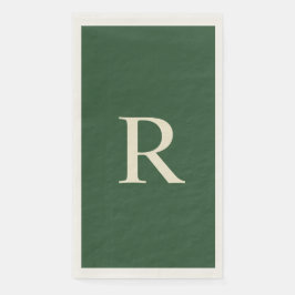 Mit Monogramm, grünes und cremefarbenes Handtuch Serviette