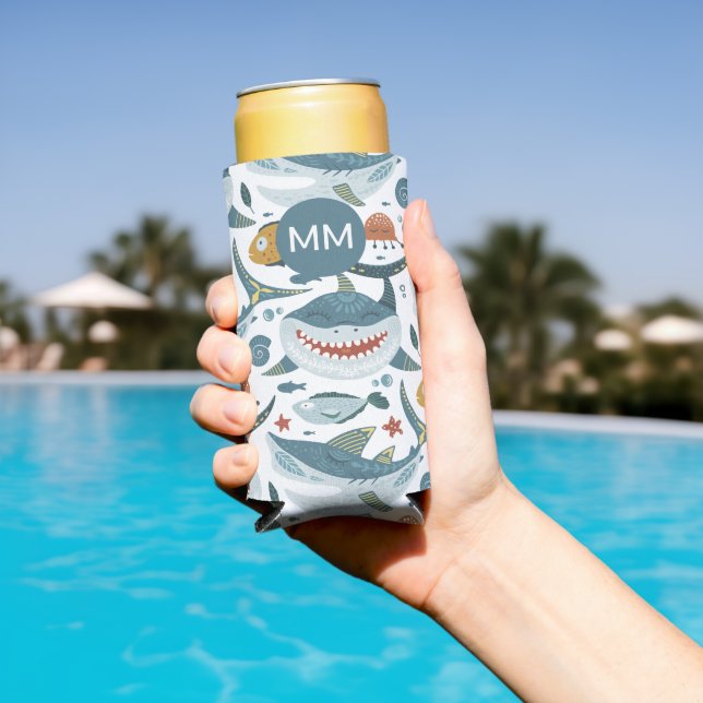 Mit Monogramm Haispass Personalisiert Selters Dosenkühler (In Situ Pool)