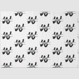 Mit Monogramm handgeschriebener Schwarz-Weiß-Name Seidenpapier