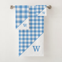 Mit Monogramm hellblaues Buffalo Kariertes Muster