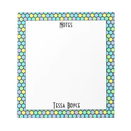 Mit Monogramm, helles Neonfarbenmuster Modernität Notizblock