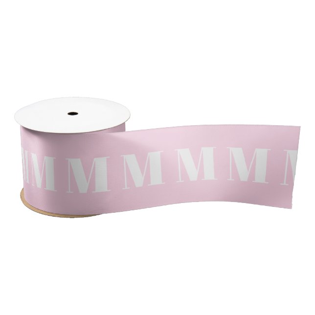 Mit Monogramm hellrosa benutzerdefinierte Anfangsn Satinband (Spule)
