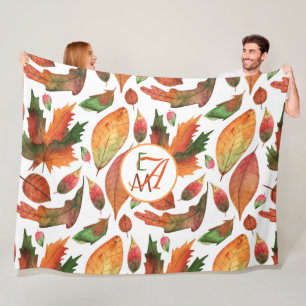 Mit Monogramm Herbstbelästigung Orange Green Decke