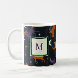 Mit Monogramm Herbstnachtmuster Kaffeetasse