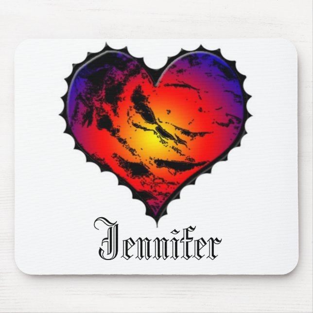 Mit Monogramm Herz mousepad (Vorne)