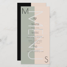 Mit Monogramm Herzhochzeit - Pink-Menü