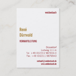 Mit Monogramm Hochformat Visitenkarte