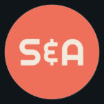 Mit Monogramm Hochzeit in Orange und Gelb Runder Aufkleber<br><div class="desc">Genießen Sie dieses moderne Design in Retro-Eleganz mit diesem lustigen,  bunten Design mit klassischen Schriftart und einer schönen Farbpalette.</div>