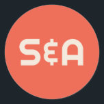 Mit Monogramm Hochzeit in Orange und Gelb Runder Aufkleber<br><div class="desc">Genießen Sie dieses moderne Design in Retro-Eleganz mit diesem lustigen,  bunten Design mit klassischen Schriftart und einer schönen Farbpalette.</div>