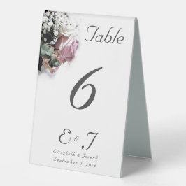 Mit Monogramm Hochzeit in Rosa und Weiß Tischaufsteller