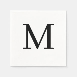 Mit Monogramm Hochzeit Napkin Classic Black Design Serviette