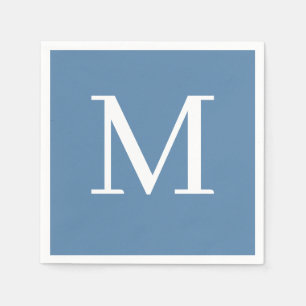 Mit Monogramm Hochzeit Napkin Dusty Blue Design Serviette