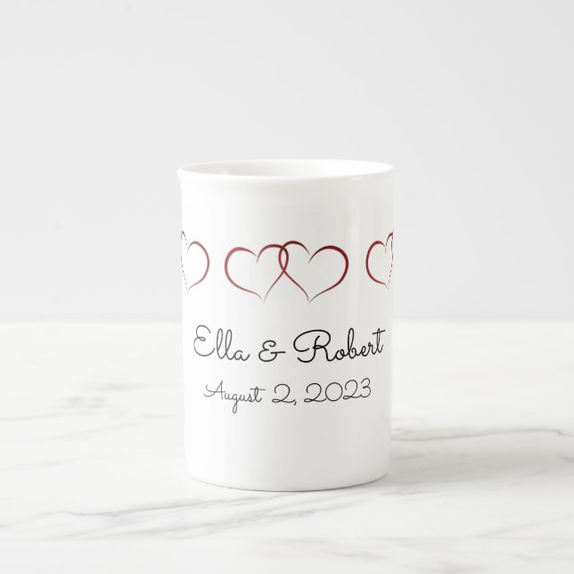 Mit Monogramm Hochzeit oder Jahrestag Tasse (Vorderseite)