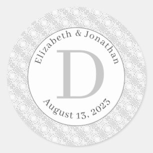 Mit Monogramm Hochzeit Runder Aufkleber