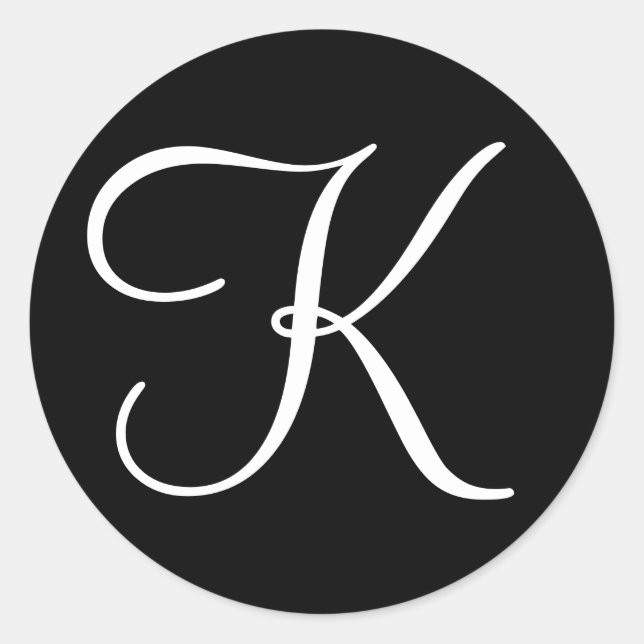 Mit Monogramm Hochzeitbrief Einladung Umschlag Auf Runder Aufkleber (Vorderseite)