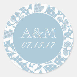 Mit Monogramm Hochzeitsaufkleber Runder Aufkleber
