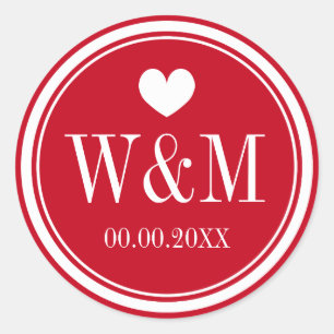 Mit Monogramm Hochzeitsaufkleber und bevorzugen Si Runder Aufkleber