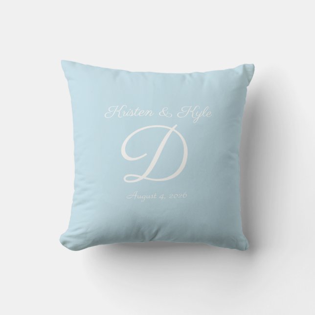 Mit Monogramm Hochzeitsgeschenk Akzent Kissen (Vorderseite)