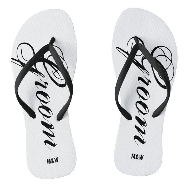 Mit Monogramm Hochzeitskippen für Braut und Bräuti Flip Flops (Fußbett)