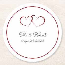 Mit Monogramm Hochzeitspapier-Untersetzer Runder Pappuntersetzer