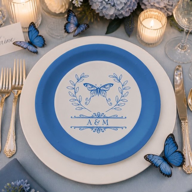 Mit Monogramm Hochzeitsplatte Pappteller (Von Creator hochgeladen)