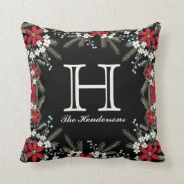 Mit Monogramm Holiday Thema Blumendekor Kissen