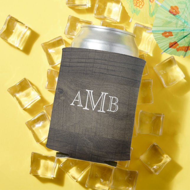 Mit Monogramm Holzlook Dosenkühler (In Situ Sommer)