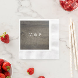 Mit Monogramm Holzlook Serviette