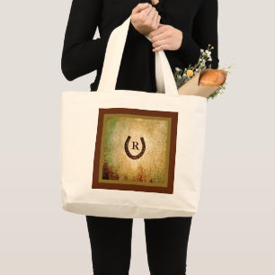 Mit Monogramm Horseshoe Jumbo Stoffbeutel