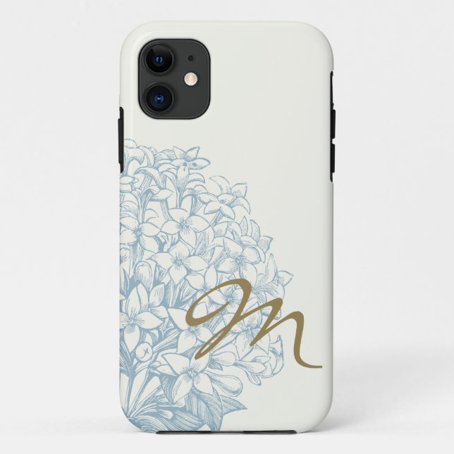 Mit Monogramm Hydrangea Case-Mate iPhone Hülle (Rückseite)