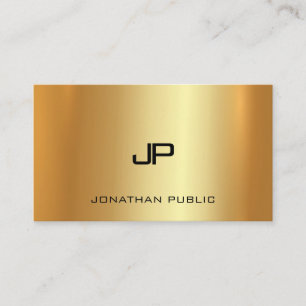 Mit Monogramm Imitat Gold Moderne Luxus-Vorlage Visitenkarte