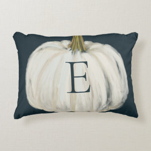 Mit Monogramm Indio und White Fall Pumpkin Dekokissen