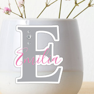 Mit Monogramm Individuelle Name Elegante Imitats Aufkleber