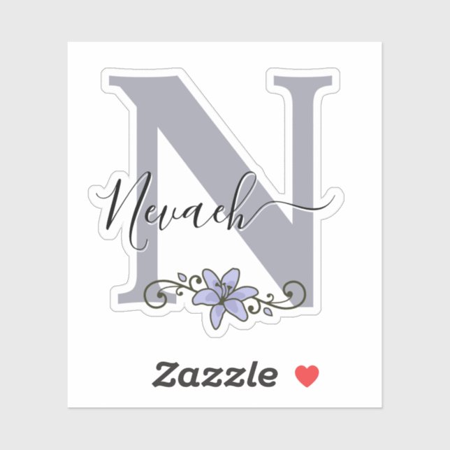 Mit Monogramm Individuelle Name Romantische Lippen Aufkleber (Blatt)
