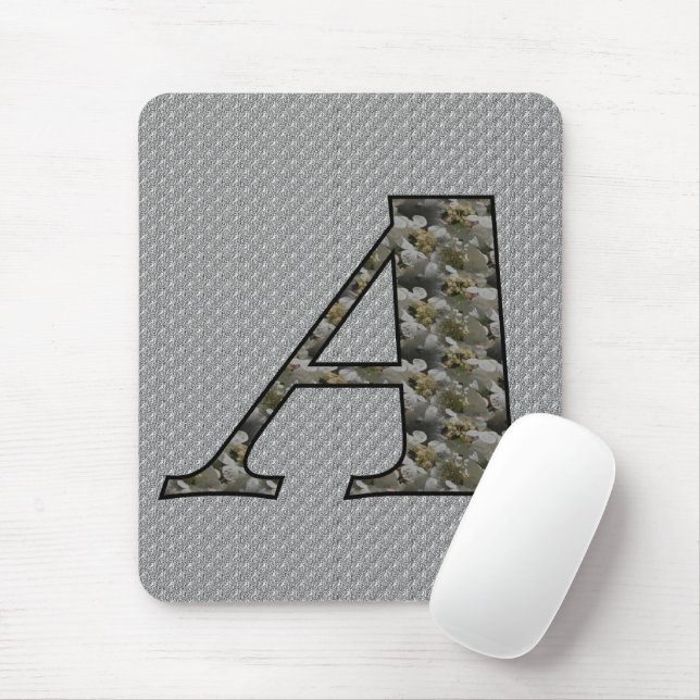 Mit Monogramm Initial A Hydrangea Blumenmousepad Mousepad (Mit Mouse)