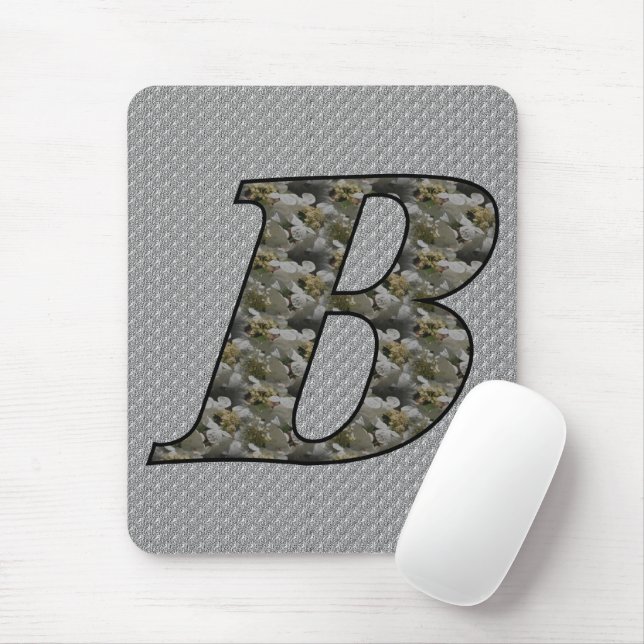Mit Monogramm Initial B Hydrangea Floral Mousepad (Mit Mouse)