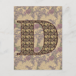 Mit Monogramm Initial D Elegante Florenz Postkarte