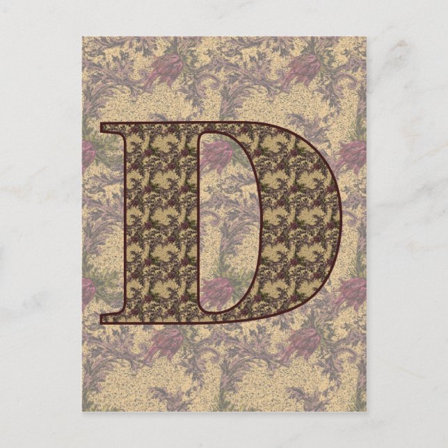 Mit Monogramm Initial D Elegante Florenz Postkarte (Vorderseite)