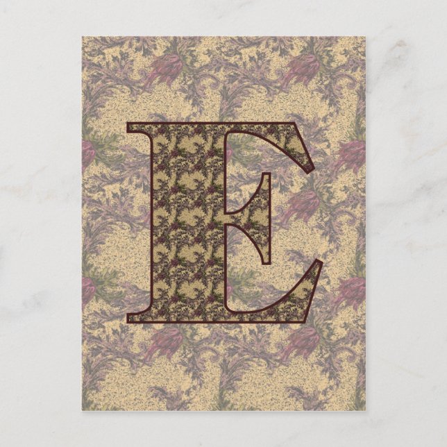 Mit Monogramm Initial E Elegante Florenz Postkarte (Vorderseite)