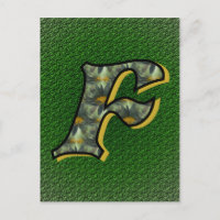 Mit Monogramm Initial F Black Daisies Postkarte