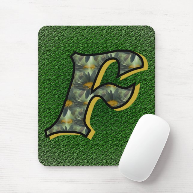 Mit Monogramm Initial F Daisies Mousepad (Mit Mouse)