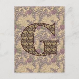 Mit Monogramm Initial G Elegante Florenz Postkarte