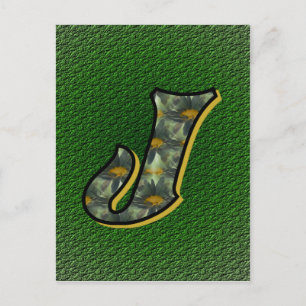 Mit Monogramm Initial J Black Daisies Postcard Postkarte