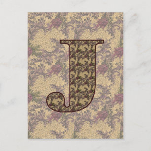Mit Monogramm Initial J Elegante Postkarte