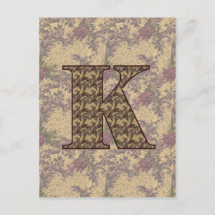 Mit Monogramm Initial K Elegante Postkarte