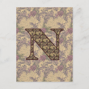 Mit Monogramm Initial N Elegante Postkarte