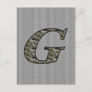 Mit Monogramm initiale G Hydrangea florale Postkar Postkarte