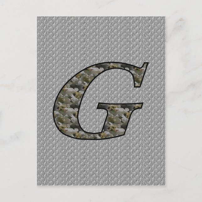 Mit Monogramm initiale G Hydrangea florale Postkar Postkarte (Vorderseite)